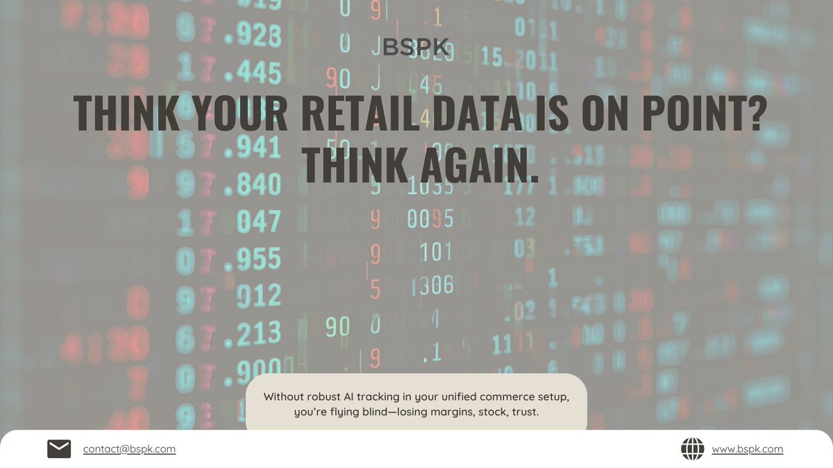 BSPKluxury's tweet image. 🔍 In unified commerce, visibility isn’t enough — precision matters.

👉 Dive into the blog to discover exactly what features elevate AI tracking from “nice to have” to mission-critical: bspk.com/post/what-to-l…

#UnifiedCommerce #AITracking #RetailTech #BSPK