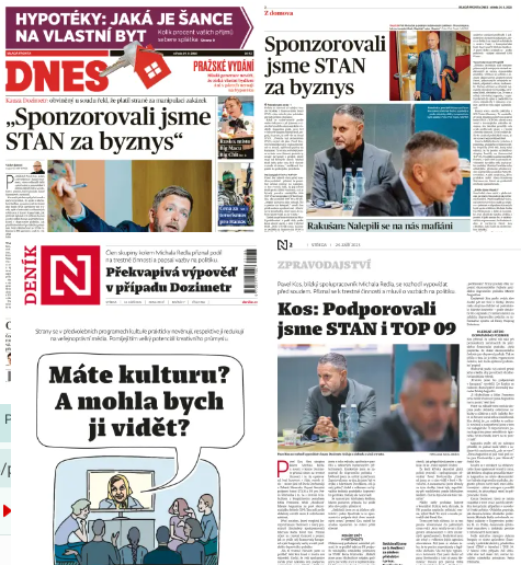 daliborzz's tweet photo. #Enko Překvapivá výpověď  v případu #Dozimetr Sponzorovali jsme STAN #MFD #dnešnítisk #titulka #tisk250924 https://t.co/4bVo5byHo7
