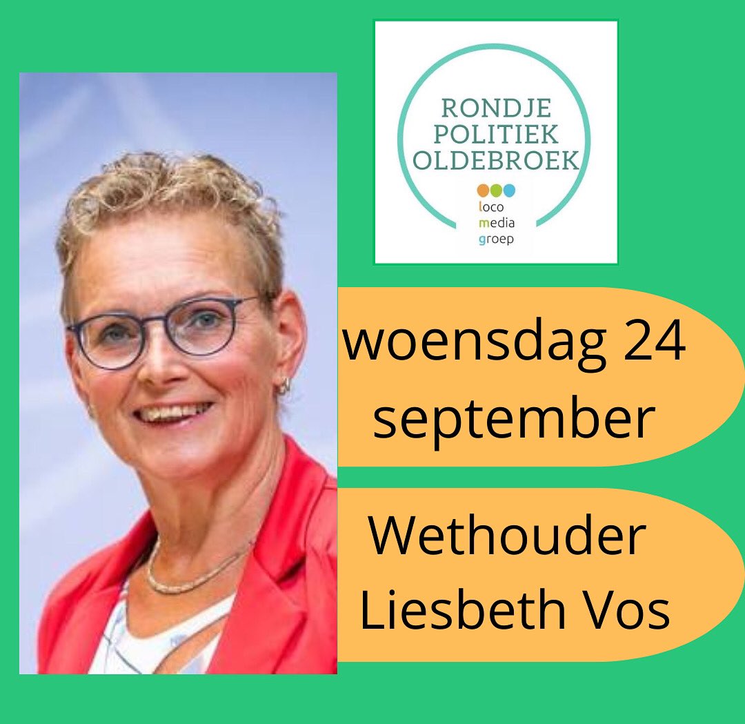 Het is woensdag 24 september en dat betekent om 18.00 uur rondje politiek op <a href="/LocoFM/">LocoFM | Jouw Regioradio!</a> 

Met vandaag wethouder Liesbeth Vos

Presentatie <a href="/EljakimD/">Eljakim Doorneweerd</a>