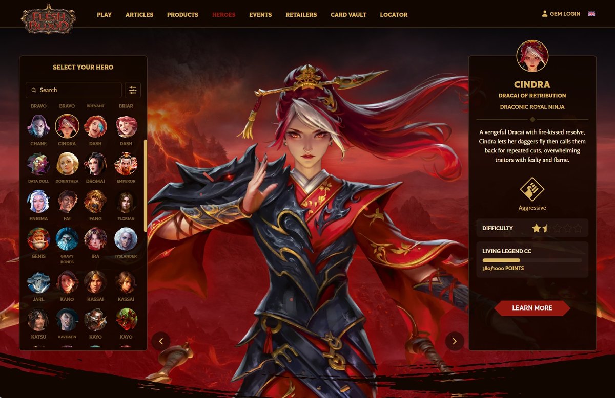FaBの公式ページがリニューアルされて
ヒーロー紹介ページが本当に格ゲーっぽくなってるｗ

fabtcg.com/hero-selection…
