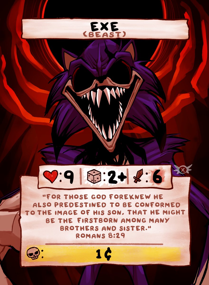 pug_boi69's tweet image. mans aura farming 
Art by @crackitoes 
#theycalledmesonic #sonicexe #exe #tboi #thebindingofisaac #FourSouls #Somanysouls