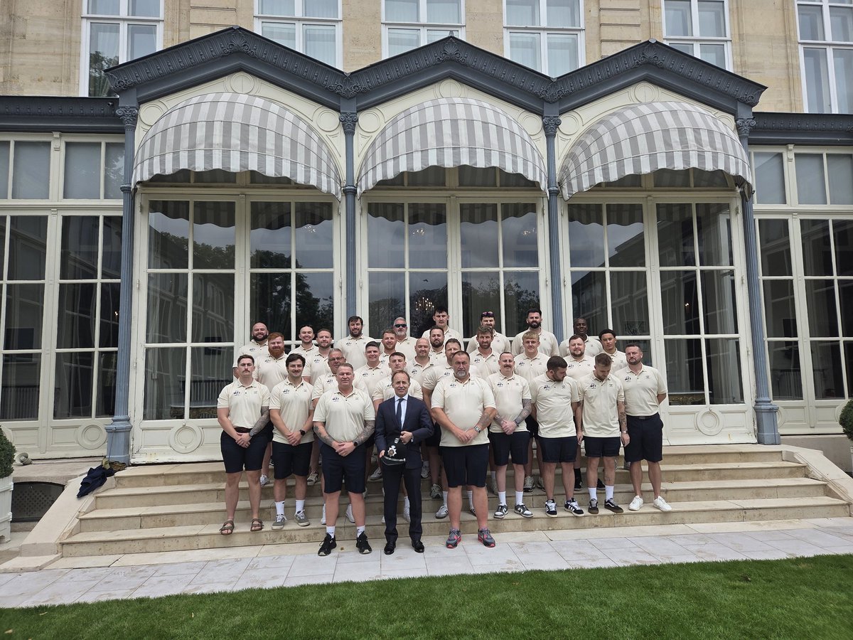 SWPRFC's tweet image. South Wales Police RFC visited the  British Embassy in Paris and were kindly met by the Ambassador.