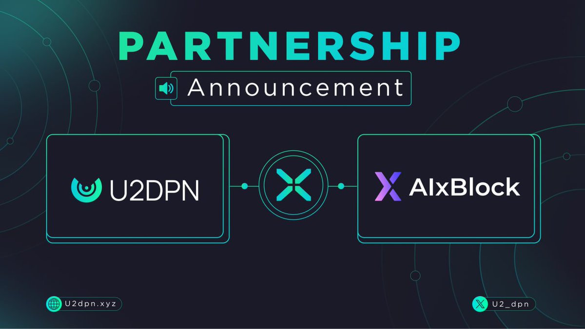 🚀 U2DPN x AixBlock partnership is live!

<a href="/AIxBlock/">AIxBlock</a> is building a unified platform for end-to-end AI development &amp; workflow automation, while U2DPN unlocks decentralized bandwidth as a real-world asset marketplace. 

By combining scalable compute, workflow automation, and