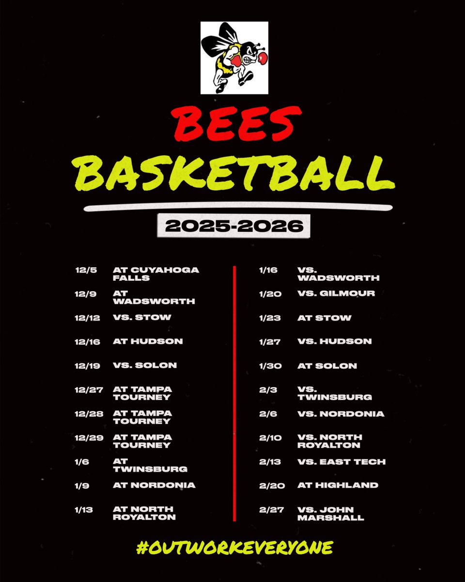 HERE IS OUR 2025-2026 SCHEDULE
#Brotherhood 
#OutworkEveryone