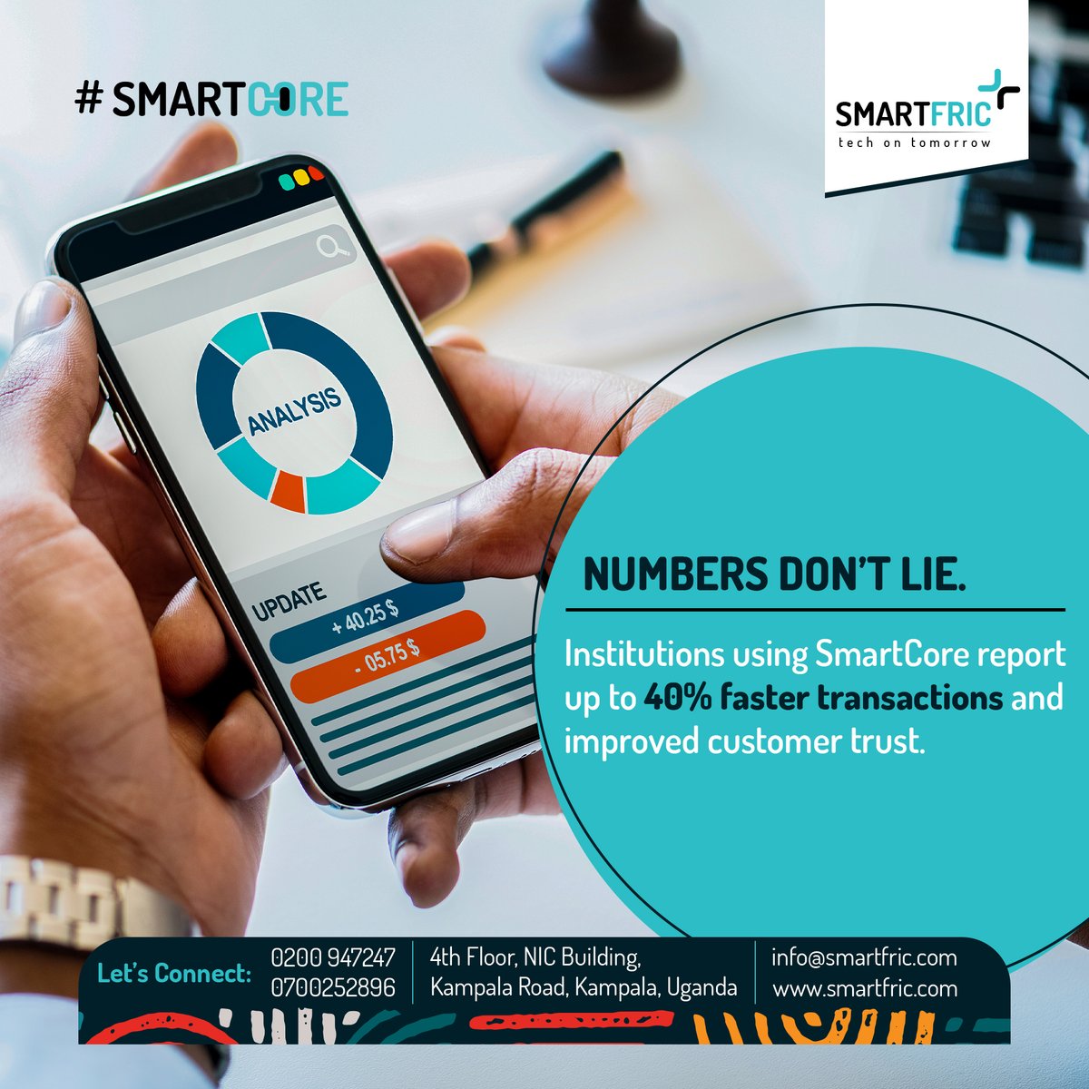 Smartfric_u_ltd's tweet image. Numbers don’t lie.”
Institutions using SmartCore report up to 40% faster transactions and improved customer trust.
#SmartfricImpact #CoreBankingAfrica #TechForGrowth