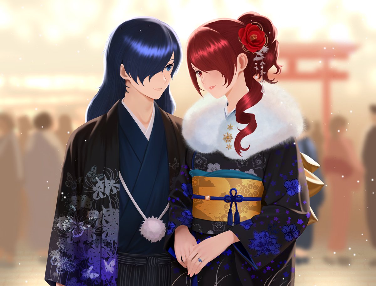 Commission for <a href="/AbyssalHermit/">Abyssal Hermit</a> 
ShuMitsu celebrating Coming-of-Age Day