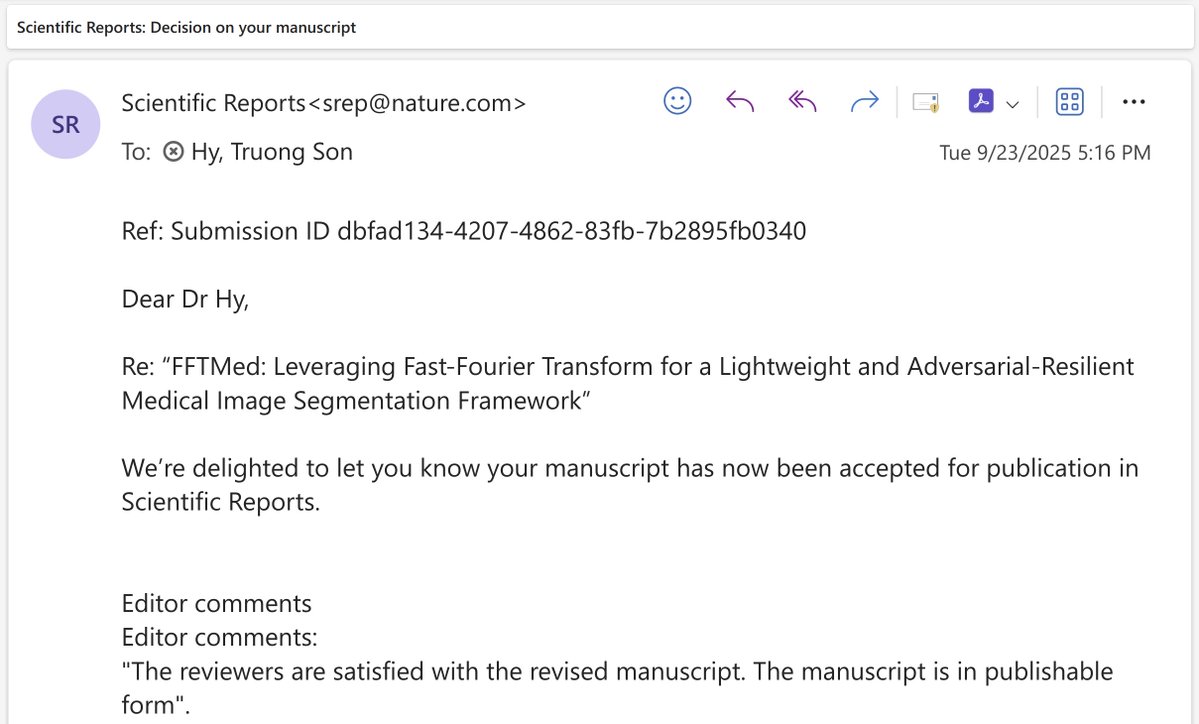 sonpascal93's tweet image. Excited to share our paper accepted at Nature – Scientific Reports (Q1, IF 3.9)! 🎉

FFTMed: Lightweight &amp;amp; adversarial-resilient FFT-based framework for medical image segmentation.

🔗 Preprint: biorxiv.org/content/10.110…
💻 Code: github.com/HySonLab/Light…