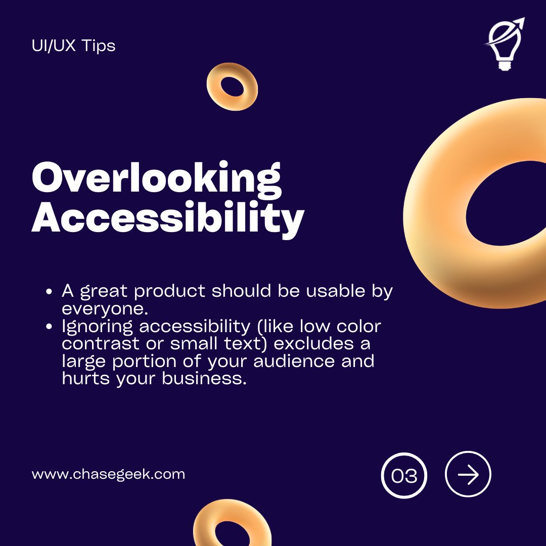 chasegeek's tweet image. Is your product frustrating to use? 😩
Don’t make these common UX design mistakes that frustrate users and hurt your business.
Ready to build an interface that users will love? Book a FREE demo to discuss your project!
#UXDesign #WebDesign #UXUI #UserExperience #DesignTips