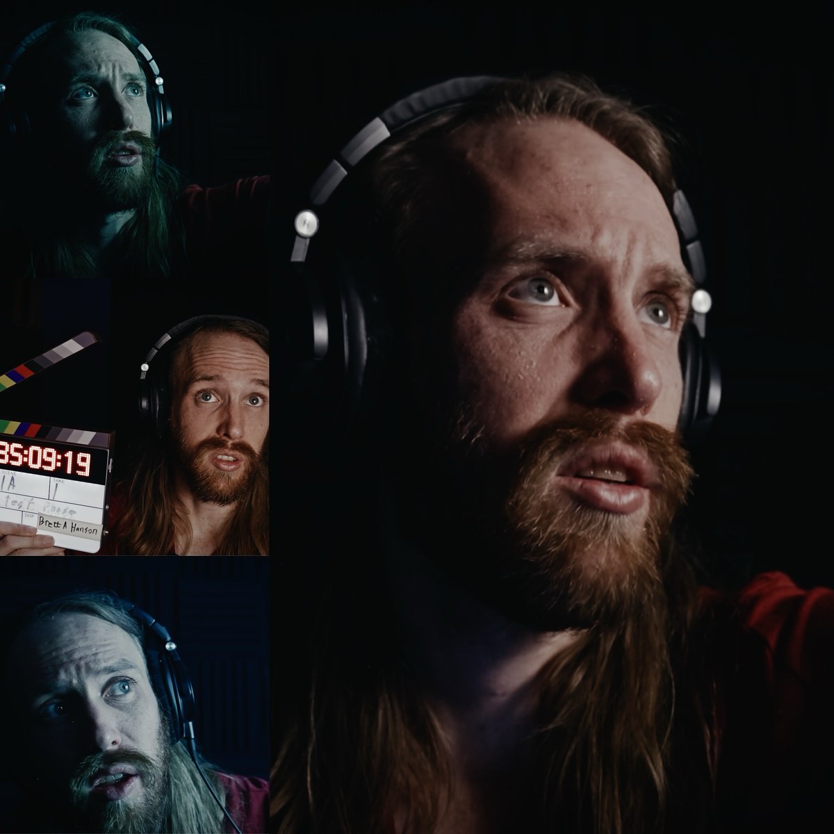 BrettaHanson's tweet photo. 1 light setup. Used small RGB light w/modifier also beamed light through diffuse panel in front of light about 2ft - a double diffuse. Like the look and very simple to setup. Could be a good theme for an action film or a “darkest hour” moment before greatness. #fx3 https://t.co/yNX7c2Dvkl