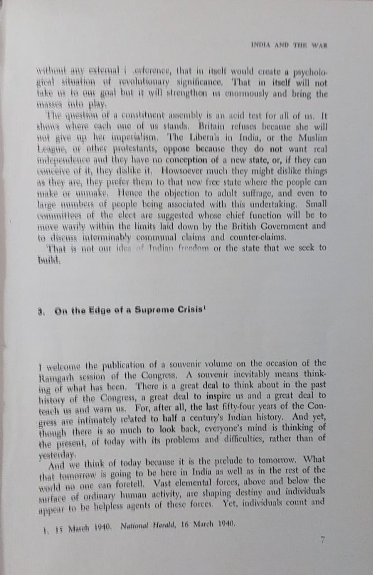 The Extended Congress Working Committee meets in Patna at 10AM today. 

It was at its Ramgarh session held in mid-March 1940 that the CWC passed its landmark resolution that, for the first time, formally committed the Indian National Congress to the creation of a Constituent