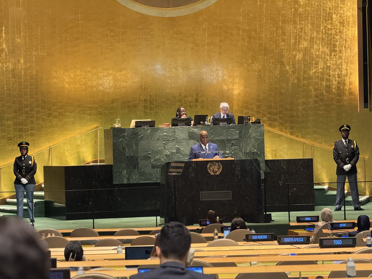 DFLFatshi's tweet photo. #USA 🇺🇸 : Félix Tshisekedi pdt de la RDC 🇨🇩 «  la communauté internationale a le devoir de reconnaître le génocide  en RDC , sinon cela s’apparentera à une complicité…. » #80e session de l’assemblée générale de l’@UN 

@Presidence_RDC 
@udps_tshisekedi https://t.co/HDhWzbdcz8