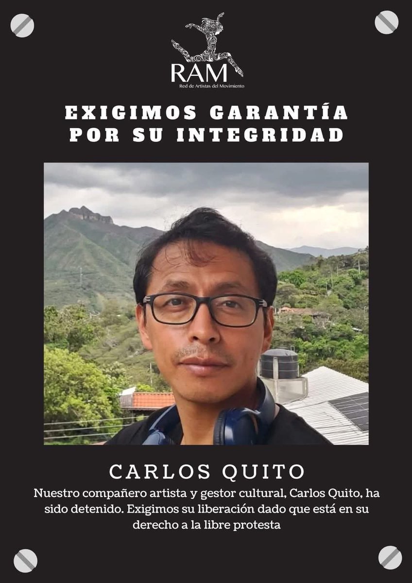 Actualización| Fueron detenidos hoy esta noche en la avenida Naciones Unidas: 

-Pablo Alejandro Gallardo Tabango
-El gestor cultural Carlos Quito
-Ángel Lascano

Si tienen reporte, podemos verificar. Esa es la información corroborada hasta el momento.
