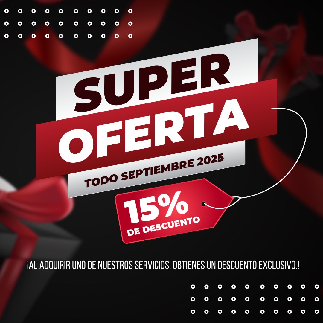 alphapixel985's tweet photo. 🎉 ¡Septiembre llega con sorpresas en Alpha Pixel!
Aprovecha un 15% de descuento en todos nuestros servicios durante este mes.
✨ Diseño, marketing y entretenimiento digital al alcance de tus ideas.

#AlphaPixel #Descuento #MarketingDigital https://t.co/XbGUFWs2ze