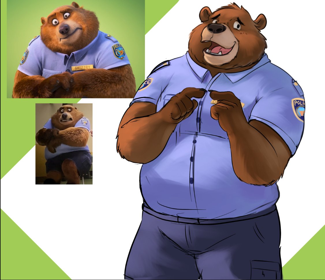 Drew the cute police bear!🐻