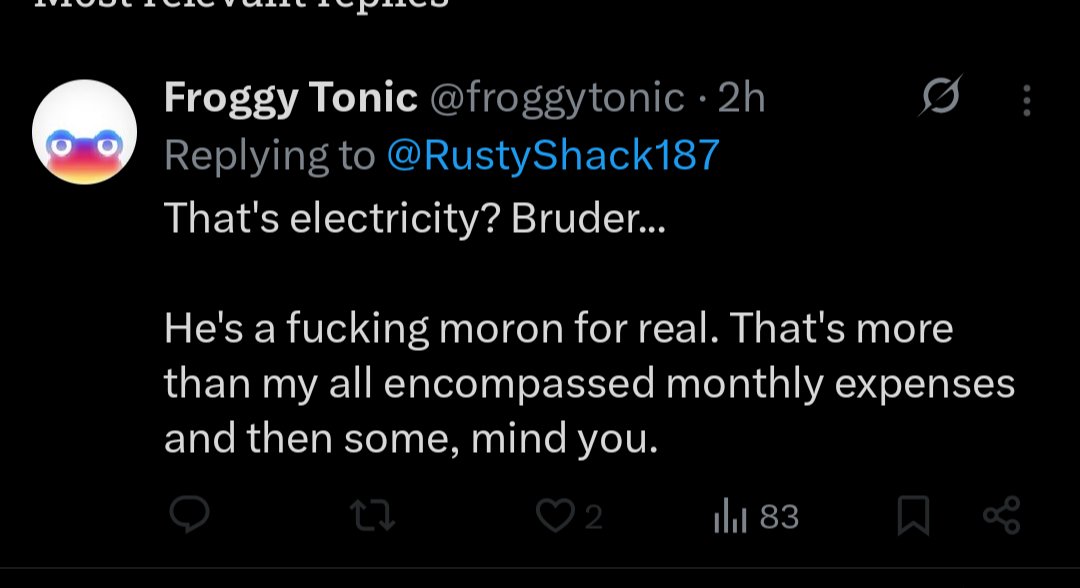 I bet you save a lot of money not showering huh person who I can't @ anymore because they blocked me after losing an argument 😔