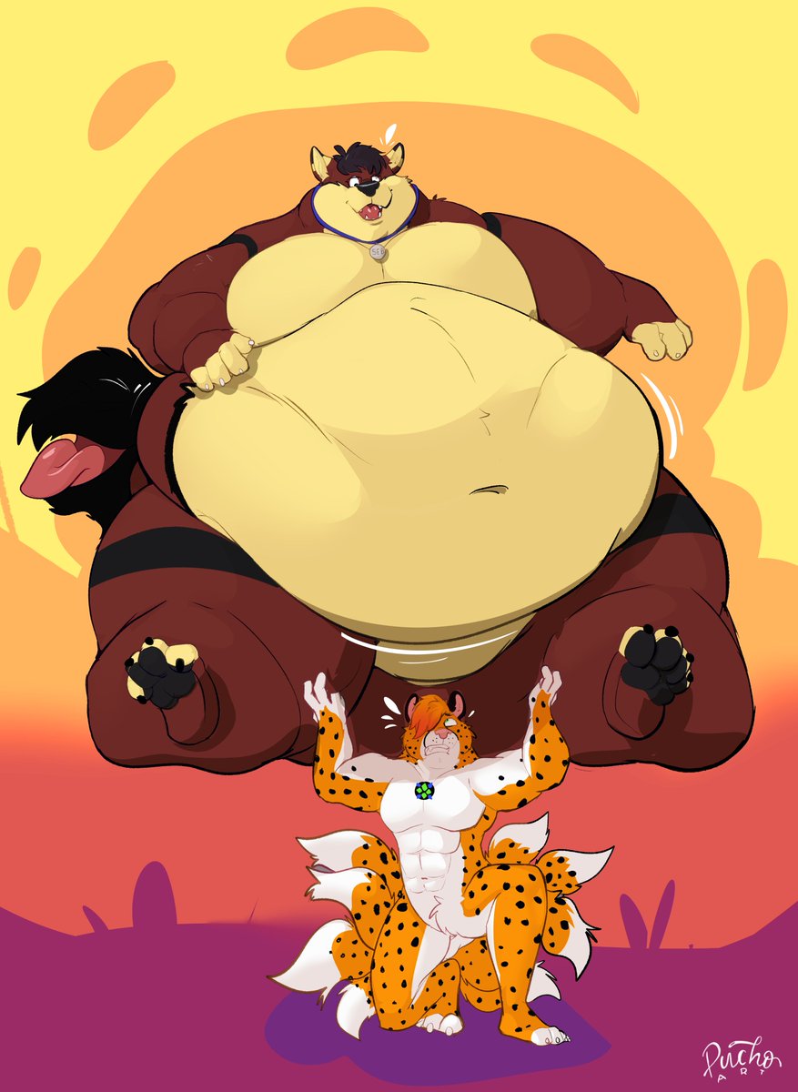 Puchothecat's tweet image. It’s been a while since I last posted art!
Here’s a commission for @CoyoteSeb
Someone’s having a hard time carrying their partner… maybe they can hold on a few more seconds