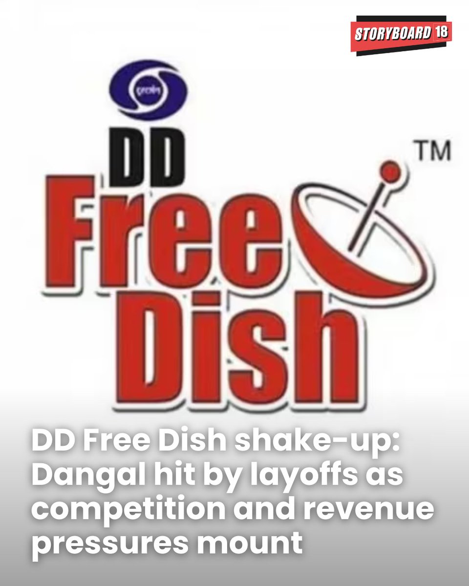 Storyboard18_'s tweet image. The entry of major broadcasters into the Free-To-Air (FTA) space on DD Free Dish has shaken up the Hindi general entertainment segment, putting pressure on existing players. 

By @journoImran 

storyboard18.com/television/dd-…

#broadcast #layoffs