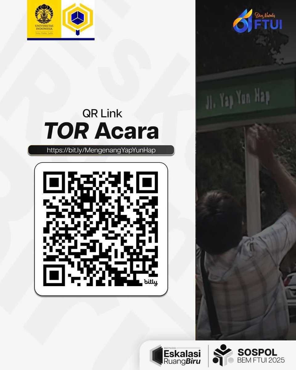 Kastrat BEM FTUI will hold a memorial event in honor of Yap Yun Hap at Taman Rotunda Teknik today at 4PM.