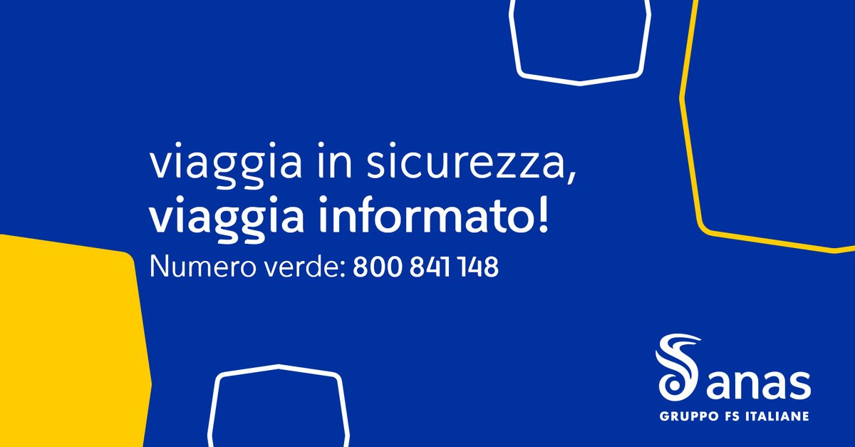 Buona domenica dal Team #Anas!

➡️ Ti ricordiamo che fino alle 8:00 di domani sarà attivo il #NumeroVerde 800 841 148

#2novembre #Anas