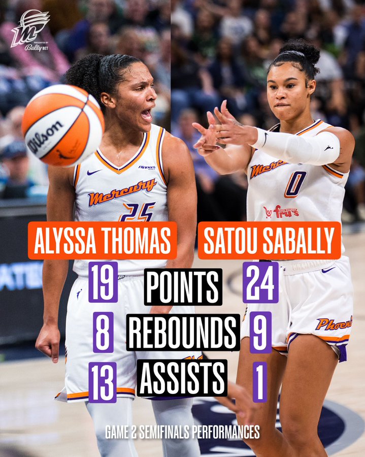 Alyssa Thomas and Satou Sabally statlines