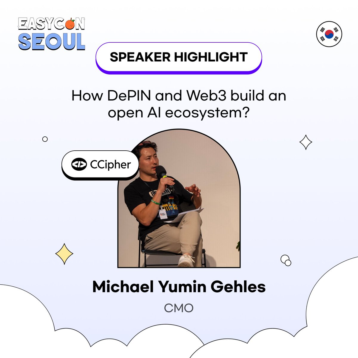 Coiniseasy's tweet image. 𝗘𝗔𝗦𝗬𝗖𝗢𝗡 𝗦𝗲𝗼𝘂𝗹 🇰🇷 𝗦𝗽𝗲𝗮𝗸𝗲𝗿 𝗛𝗶𝗴𝗵𝗹𝗶𝗴𝗵𝘁𝘀 – 𝗷𝘂𝘀𝘁 𝟭 𝗱𝗮𝘆 𝘁𝗼 𝗴𝗼! ✨
📆 Date: 25th September, 5 PM – 11 PM
📍 Location: Dosan Private
🕟 5:30 PM | How DePIN and Web3 build an open AI ecosystem?
@michaelyumingeh, CMO of @CosmicCipher_1