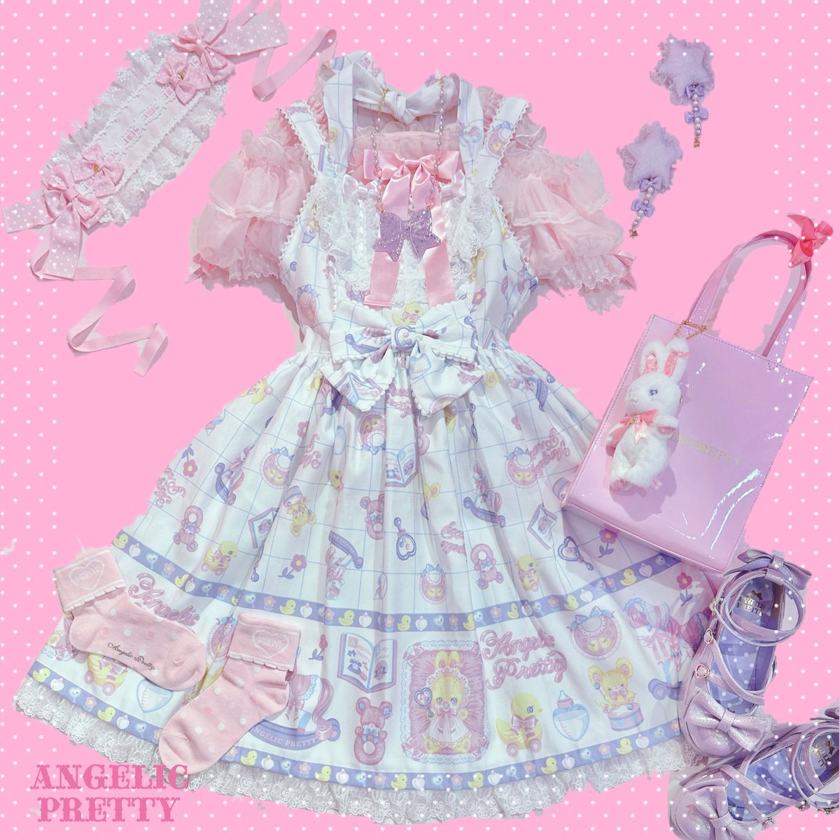 Angelic Pretty Baby Toysジャンパースカート　 シロ　白 Baby Toys JSK by Angelic Pretty