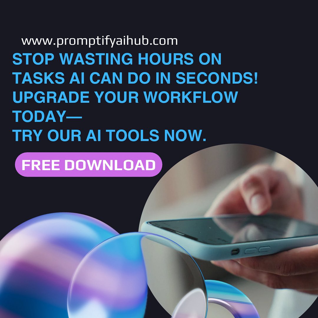 theamyprince's tweet image. Stop wasting hours on tasks AI can do in seconds! Upgrade your workflow today—try our AI tools now. #CreativeAI #DesignWithAI #AIForCreators #BrandBuildingAI #AIForBusiness #WorkSmarterWithAI #SellDigitalProducts #FutureOfWork #AIHacks