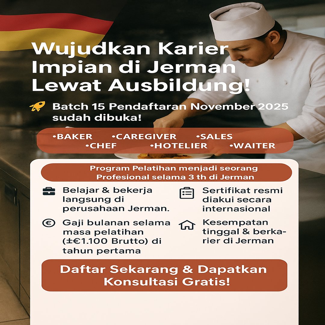ProgramA66912's tweet image. Buat kalian yang mau ikut program Ausbildung bisa DM atau hubungi No di Bio ya