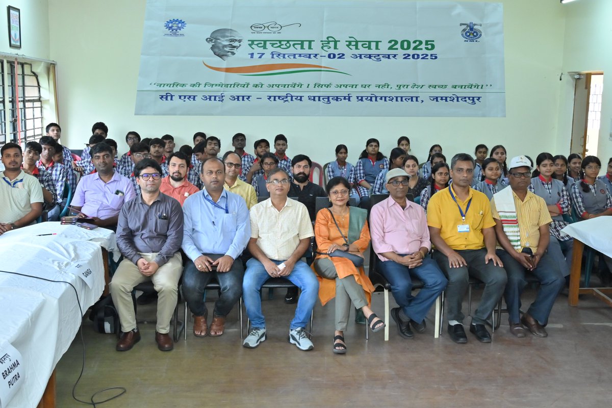 CSIR_NML's tweet image. CSIR-NML organized a Quiz competition on Swachhta at Kendriya Vidyalaya, Tata Nagar, as part of the Swachhta Hi Seva 2025 campaign. CSIR, India @CSIR_IND