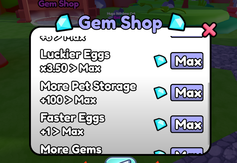 With the new game, comes new upgrades.

-you will now be able to increase egg luck (stacks with passes)
-Hatch even faster
-increase the number of gems collected

In future updates these will increase, but will also get more expensive