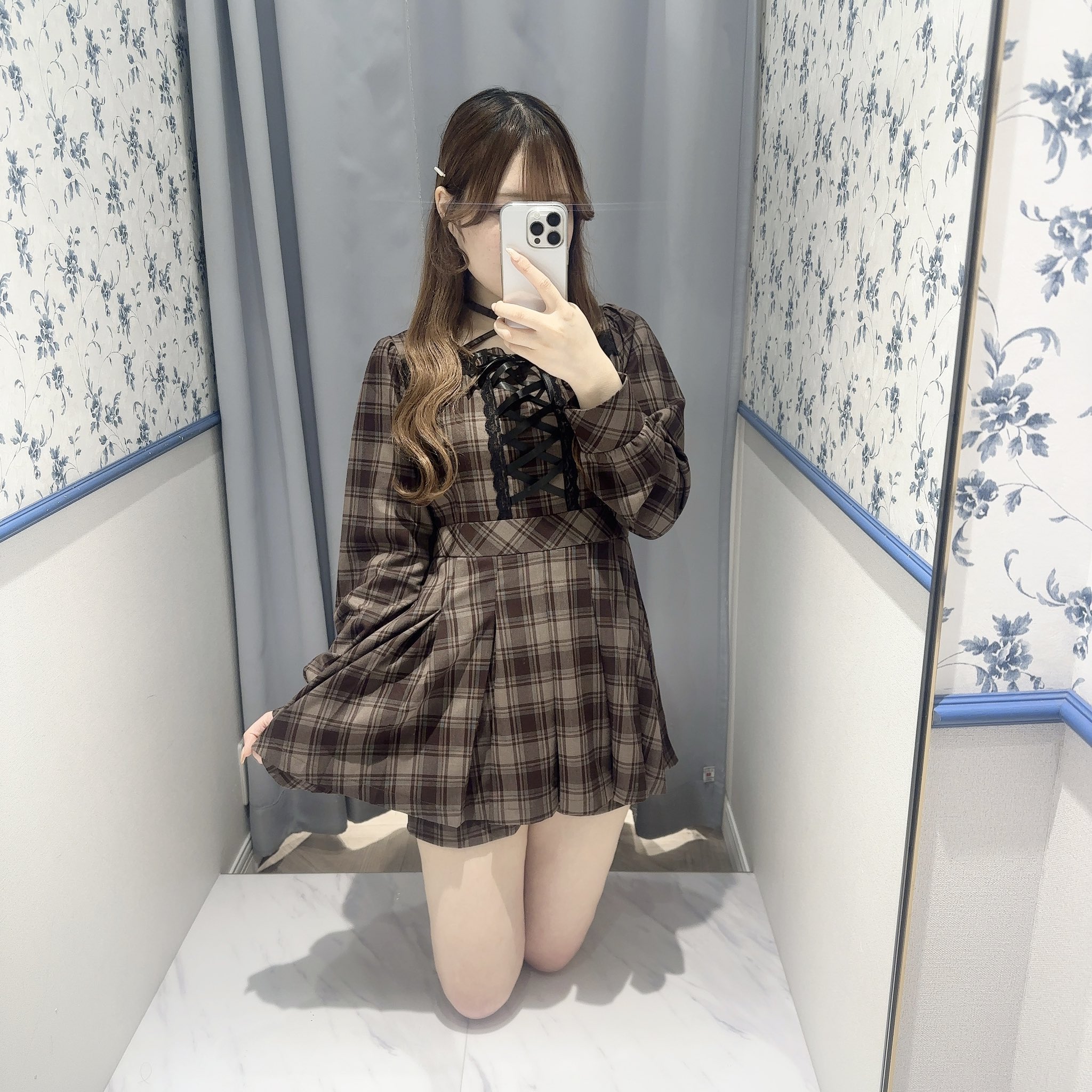 evelyn ダブルリボンロンパース ネイビー evelyn ダブルリボンロンパース ネイビー