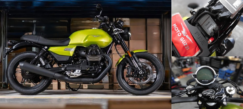 KanebanMoto's tweet photo. 今年のNewV7Sport（MOTO GUZZI)
ETC2.0を取り付けたんだけど。。。
なかなか（小）スペースでした😓
きっちきちなのは、シート下あたりが今までと変わったから。。。

レニャーノグリーン、結構目を引くかも😊。。。 https://t.co/joMfMPhawr