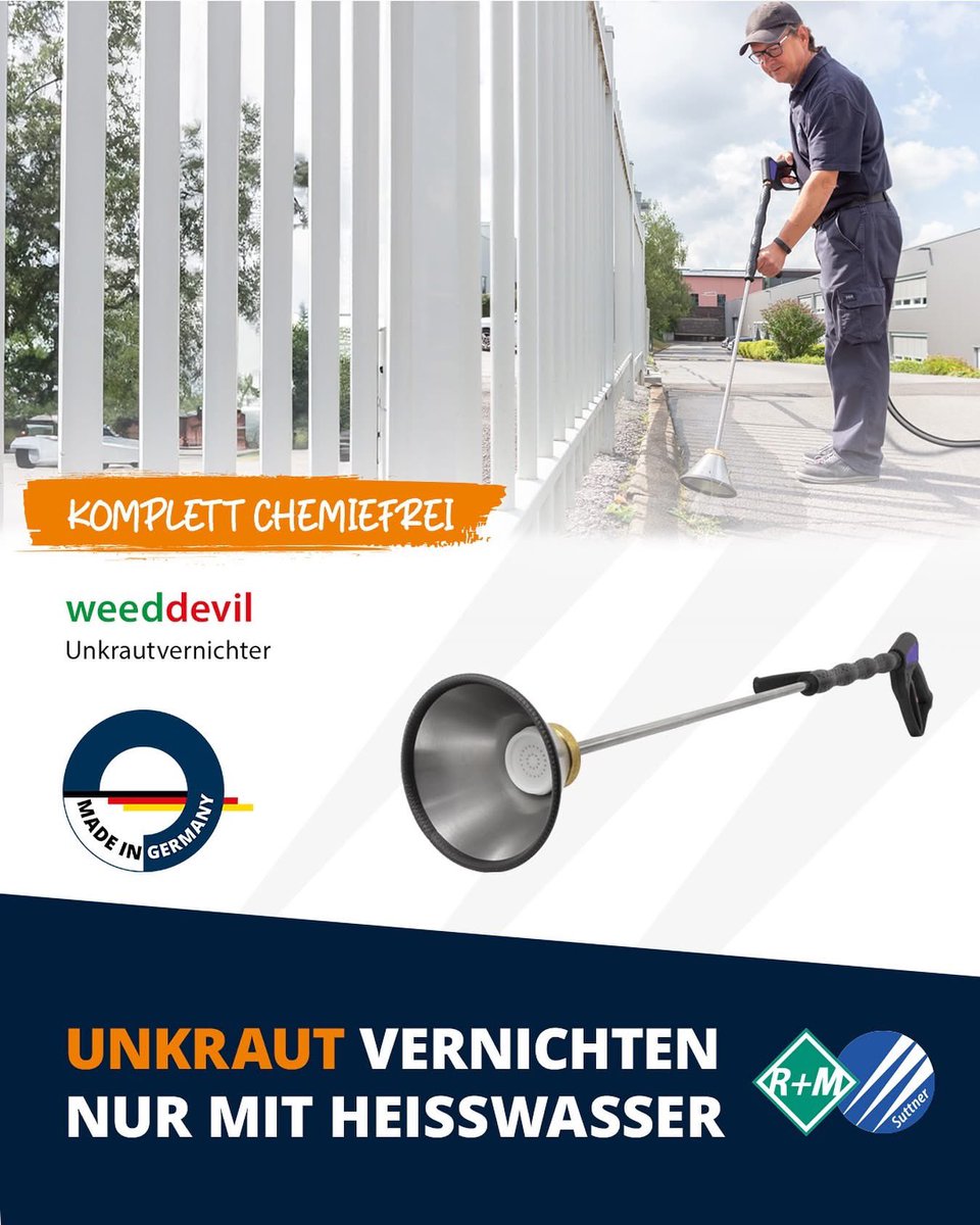 🌿 Unkraut? Nicht mit uns! 🌿
Der weeddevil bekämpft lästiges Grün mit ca. 90°C Heißwasser – ganz ohne Chemie. Effektiv, nachhaltig &amp; langanhaltend sauber.

👉 shop.rm-suttner.com

#weeddevil #chemiefrei #unkrautvernichtung #madeingermany