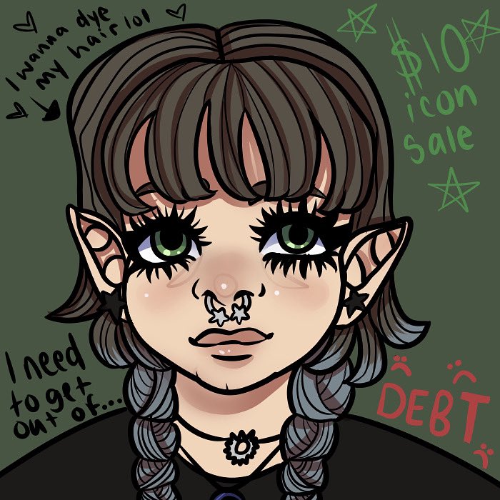 mossyartwork's tweet photo. @SweetOblivionVT hi i’m a real person 🧍 my commissions are open! i’m currently doing a $10 icon sale too! https://t.co/a9o5EIID29