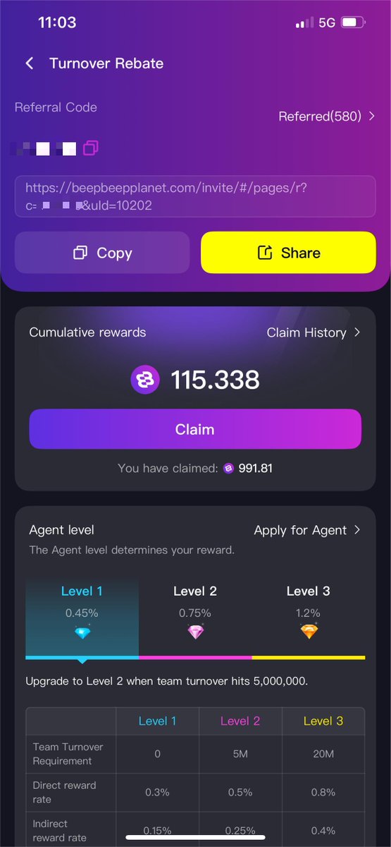 AditiEva3's tweet photo. Look at my Turnover Rebate from BB Planet!
I’m earning just by inviting a few friends. Every time they deposit, withdraw, win, lose, or even send/receive gifts, I get rewarded, no matter if they profit or not (100 BB = $1). Join BB Planet with my invite code: 01b268 To start! https://t.co/rsgtbJrN07