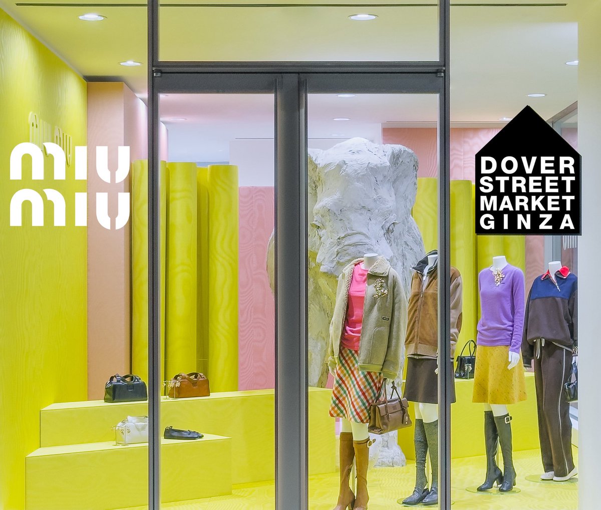 DSMGINZACDG's tweet photo. Miu Miu special installation featuring Autumn Winter 2025 Show collection has arrived at Dover Street Market Ginza 1F Elephant Space.
#MiuMiu
#DoverStreetMarketGinza https://t.co/lAjzUkMHfb