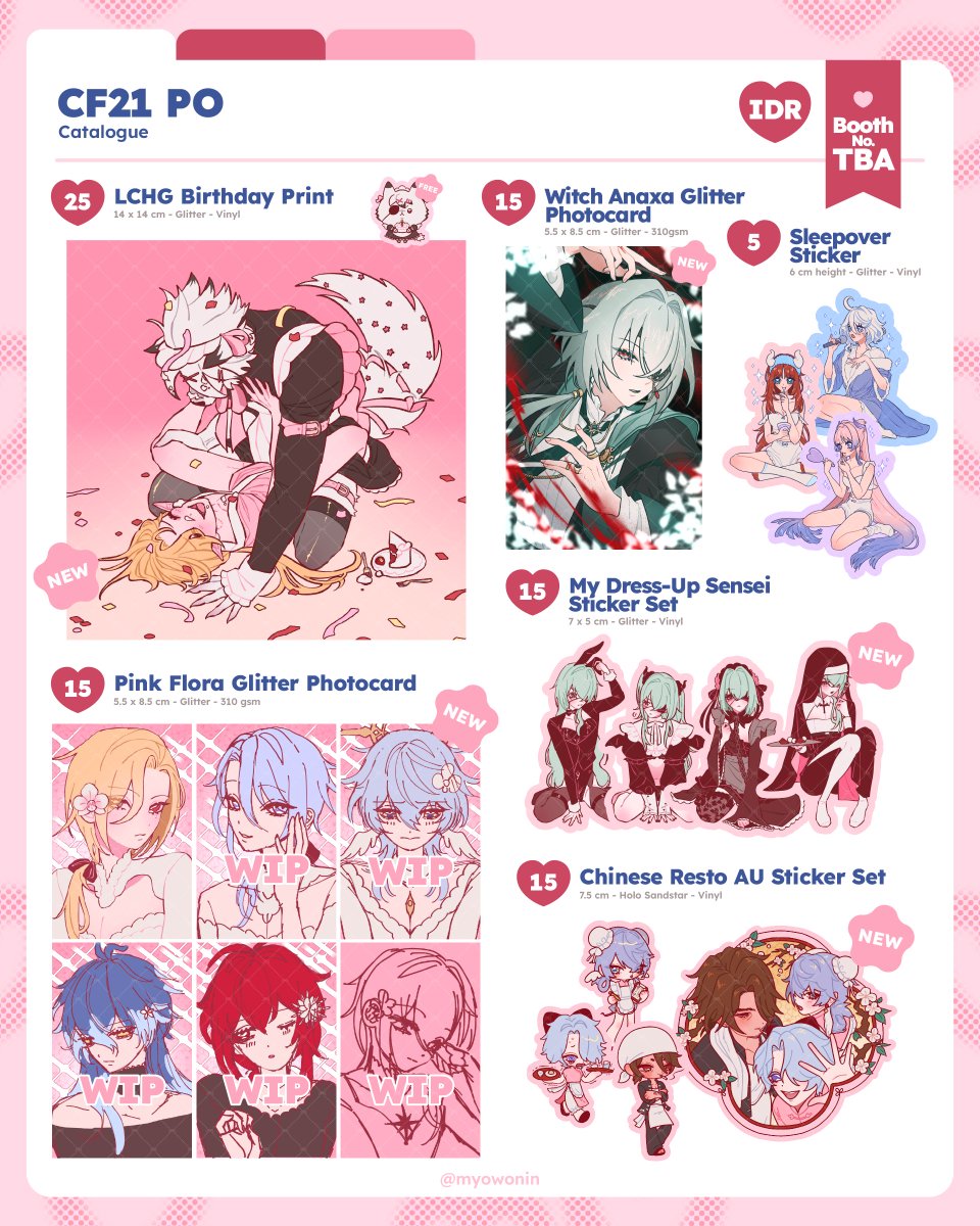 myowonin's tweet image. ((🩷+🔁 pls&amp;amp;ty))

my CF21 PO is open ദ്ദി・ᴗ・)
 #cf21catalogue #CF21 

🗓️ 24-30 sept 2025 (pickup) &amp;amp; 15 oct (mail)
💌 pickup (both days) &amp;amp; mail OK
💗 hsr, genshin, zzz, black butler, nijiEN

↓ more info in thread ↓
1/? - BL genshin, hsr, zzz, black butler