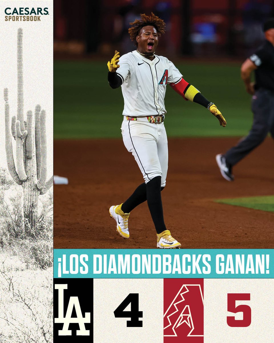 #LosDbacks pegan primero anotando 2 en la 9na entrada para sacarle el juego de la bolsa a Dodgers.