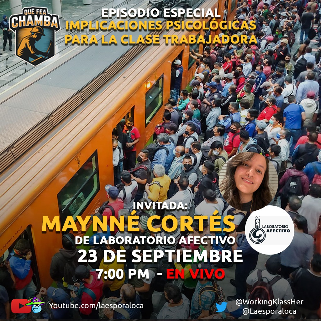 Hoy escuché #QuéFeaChamba... y ¡qué podcast tan chido!

<a href="/WorkingKlassHer/">Héroe de la clase trabajadora</a> y <a href="/laesporaloca/">laesporaloca</a> se echaron una conversa con <a href="/May_coe/">Maynné CoEs</a> sobre la situación generalizada de la salud mental en trabajadorxs, y sus diversas determinantes.

#SaludMentalParaTodxs

👇🏽👇🏽👇🏽
youtube.com/live/3gJY1B608…