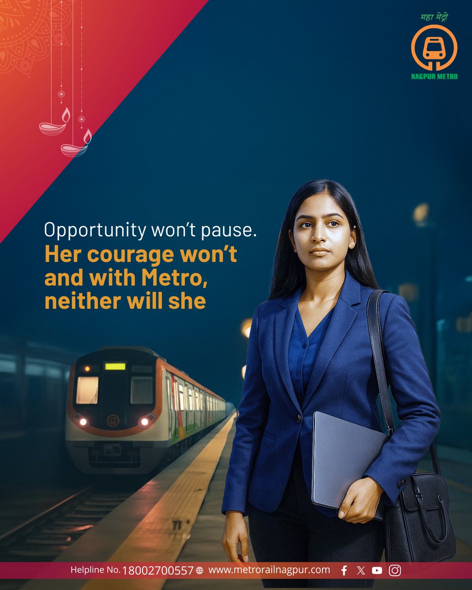 Every woman entrepreneur knows…
courage is not in big wins, but in showing up again and again.
The Metro makes that everyday courage a little easier

#Nagpurmetro #Mahametro #Navratri2025 #MaziMetro #ChalaMaziMetroNe