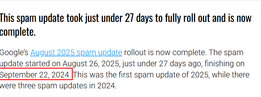 Ayesha_143f's tweet image. @rustybrick Hi @sengineland, I follow your site closely as a key SEO source. Noticed a small date error in this article (screenshot attached). Since we share it with our board, could you kindly update?
searchengineland.com/google-august-…
#SEO #GoogleUpdate #SpamUpdate