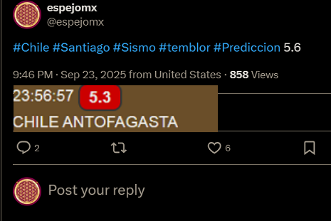 Bueno, tembló en #Chile, como les comenté hace un rato. Un poco arriba, pero tembló.