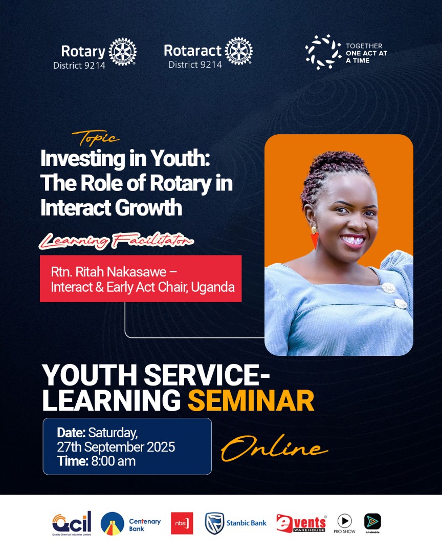 rotaryd9214's tweet image. Investing in Interact is investing in the future.
With Rtn. Ritah Nakasawe, we dive into how Rotary nurtures Interactors to grow into confident changemakers who carry forward the spirit of service. 
#Interact #FutureLeaders