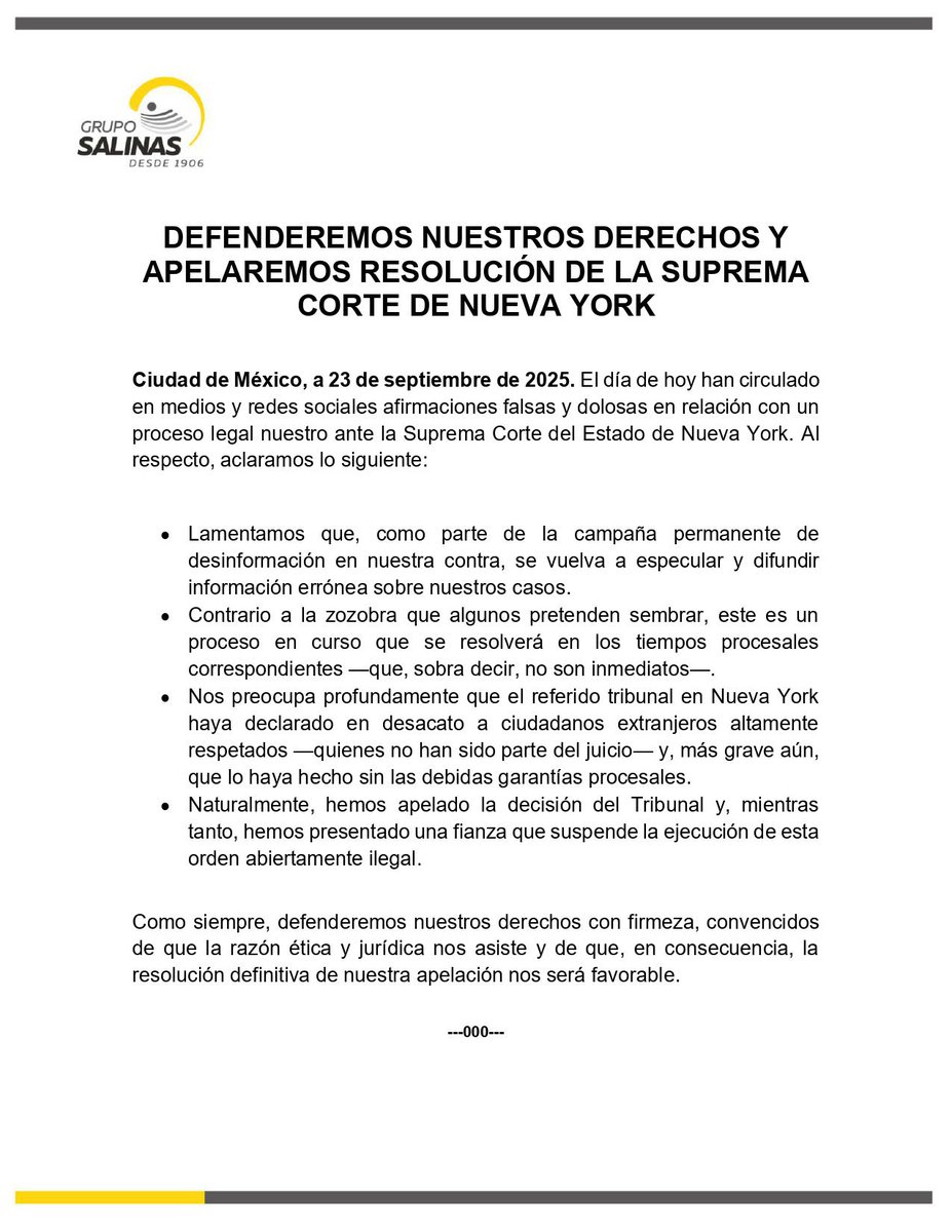 _VicenteSerrano's tweet image. Se les olvidó confirmar @RicardoBSalinas ¿La fianza sí fue de 25 millones de dólares?