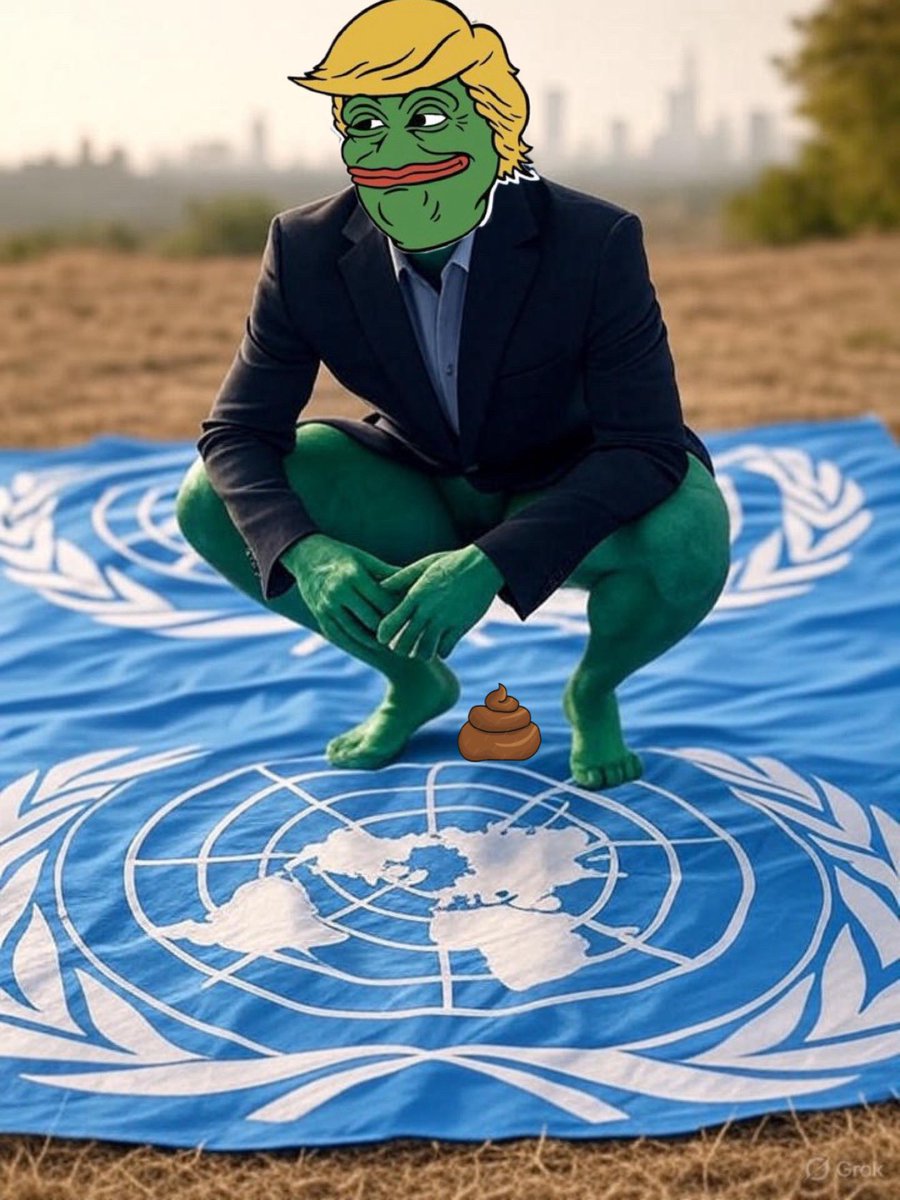 aracieralien's tweet photo. Anything @realDonaldTrump can do #PTRUMP can do better…
Take a dump on the UN..?
Don’t mind if I do…
Follow @pepetrumpsol_ and join the ‘movement’…
🐸🇺🇸💪🇺🇸🐸 https://t.co/0M4dCbaNC2