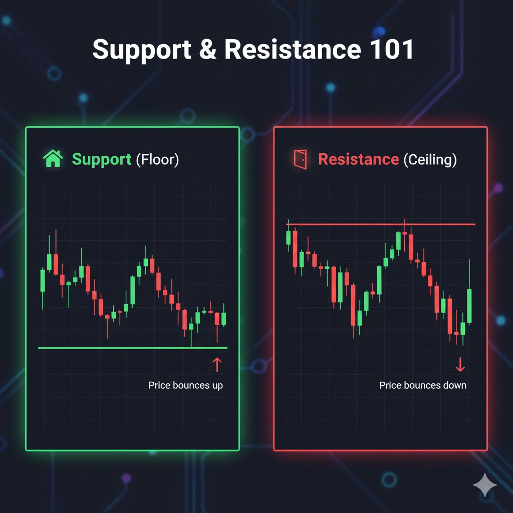 BeeHamle's tweet image. Think of markets like a game of bounce 🎾

Support = the ground → price finds strength

Resistance = the roof → price struggles to break

Master these two levels and you’re already ahead of 70% of traders. 🚀

#CryptoEducation #TradingBasics #BitgetAcademy