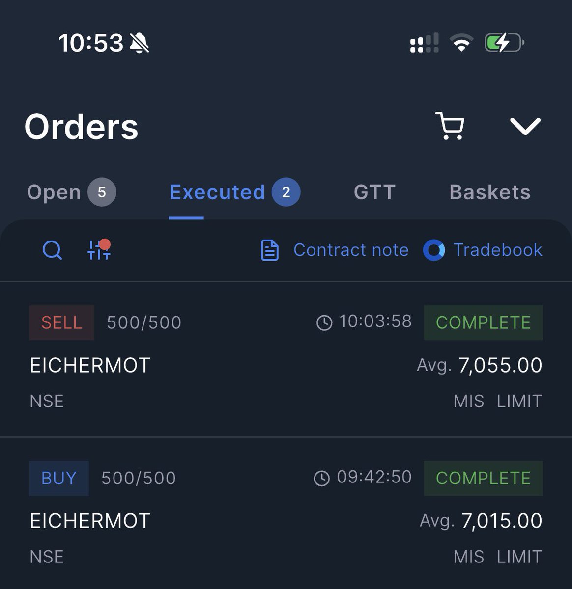 DFinMirror's tweet image. A good day for me intraday wise, Traded in 

•#EicherMot - Eicher Motors Ltd