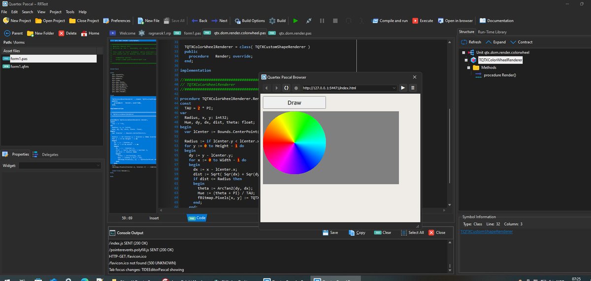 I think #QuartexPascal should be ready by this afternoon, with a day or two to spare for extra testing. Five years, what a grind! But its become one hell of a development system!
#JavaScript #NodeJS #ObjectPascal #DELPHI