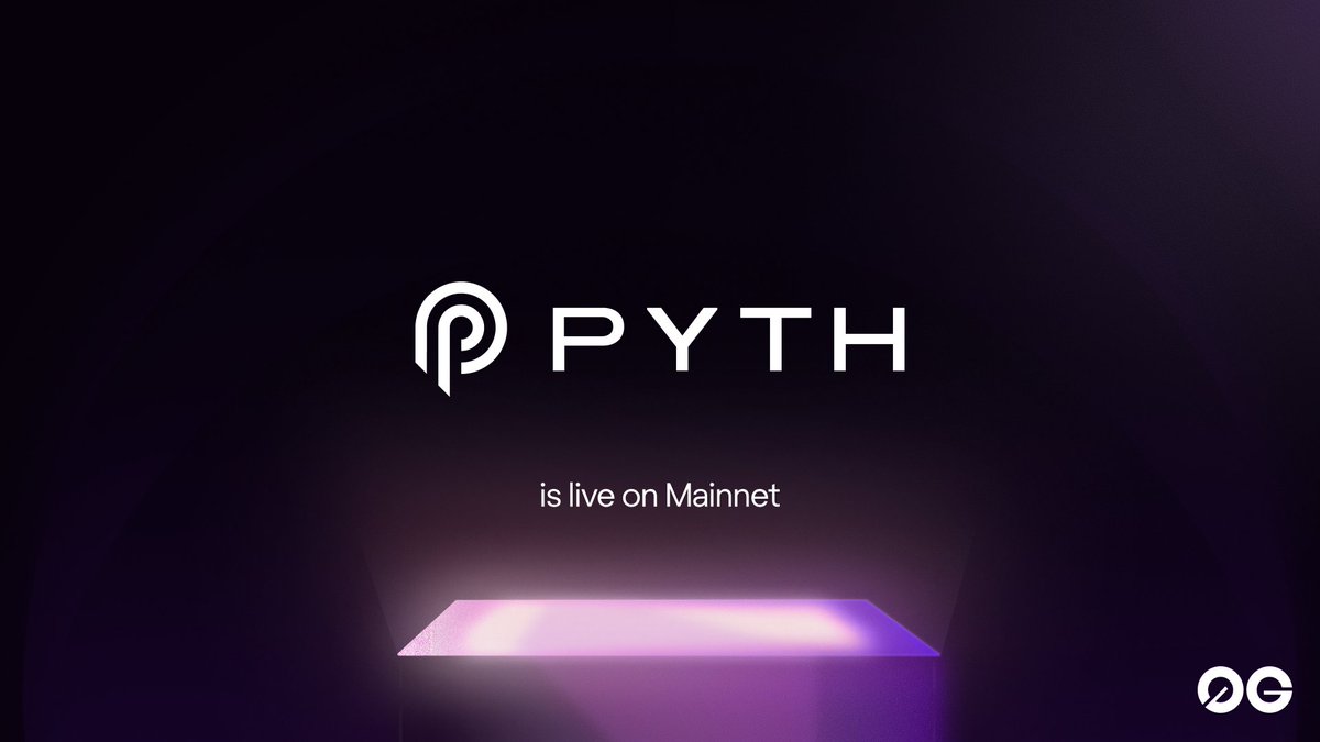 0G_labs's tweet image. Pyth is live on 0G mainnet.

@PythNetwork brings 2,000+ institutional-grade price feeds directly into the 0G ecosystem. With real-time, high-quality data, builders can now power the next generation of AI-driven financial applications.

Pyth will Defy Gravity.