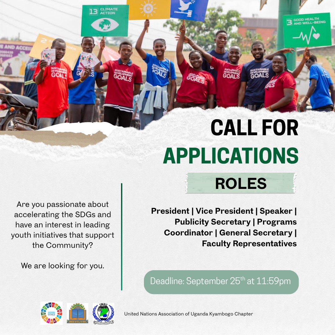 UnauKYU's tweet image. Reminder:

The deadline to apply for leadership roles with UNAU Kyambogo chapter is tomorrow.🥳

Apply through this link or invite a friend who you know would do well to apply.

docs.google.com/forms/d/e/1FAI…

#YouthLeadership